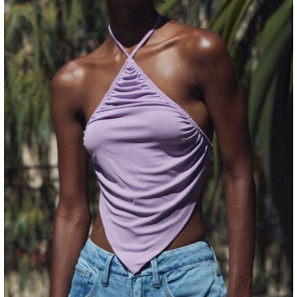 NWOT REVOLVE Camila Coelho | Handkerchief-Style‎ Lavender Halter Top | Size: S - Picture 1 of 5